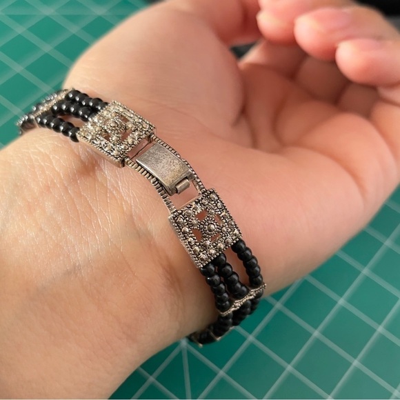 Vintage art deco silver tone bracelet - Picture 4 of 6